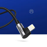 Ugreen US299 60521 vinklet Lightning / USB-A MFi-kabel 2,4A 1m - sort