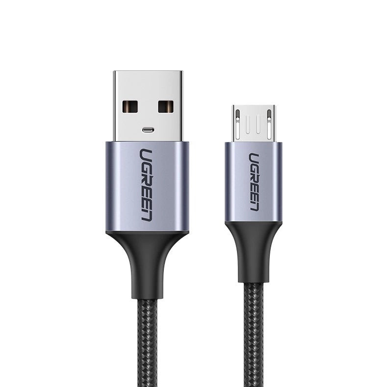 Grøn US290 60146 USB-A / micro USB 2.4A kabel 1m - grå