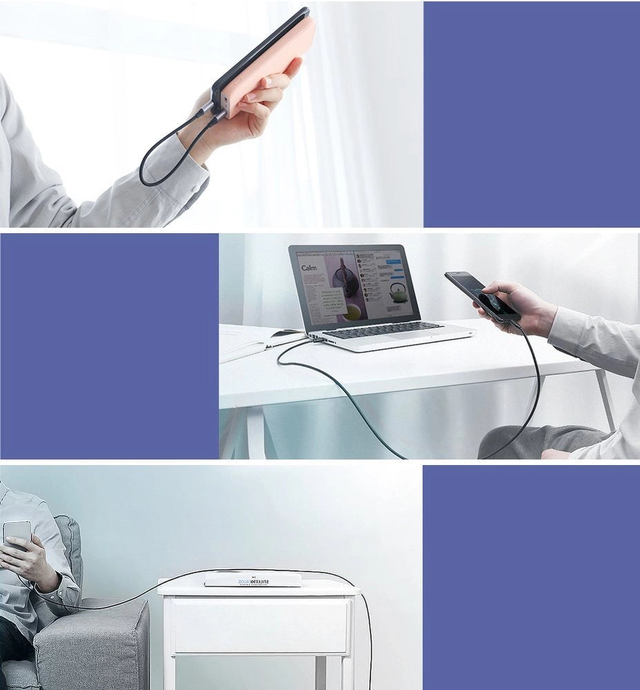 Grøn US290 60146 USB-A / micro USB 2.4A kabel 1m - grå