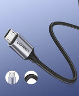 Grøn US290 60146 USB-A / micro USB 2.4A kabel 1m - grå