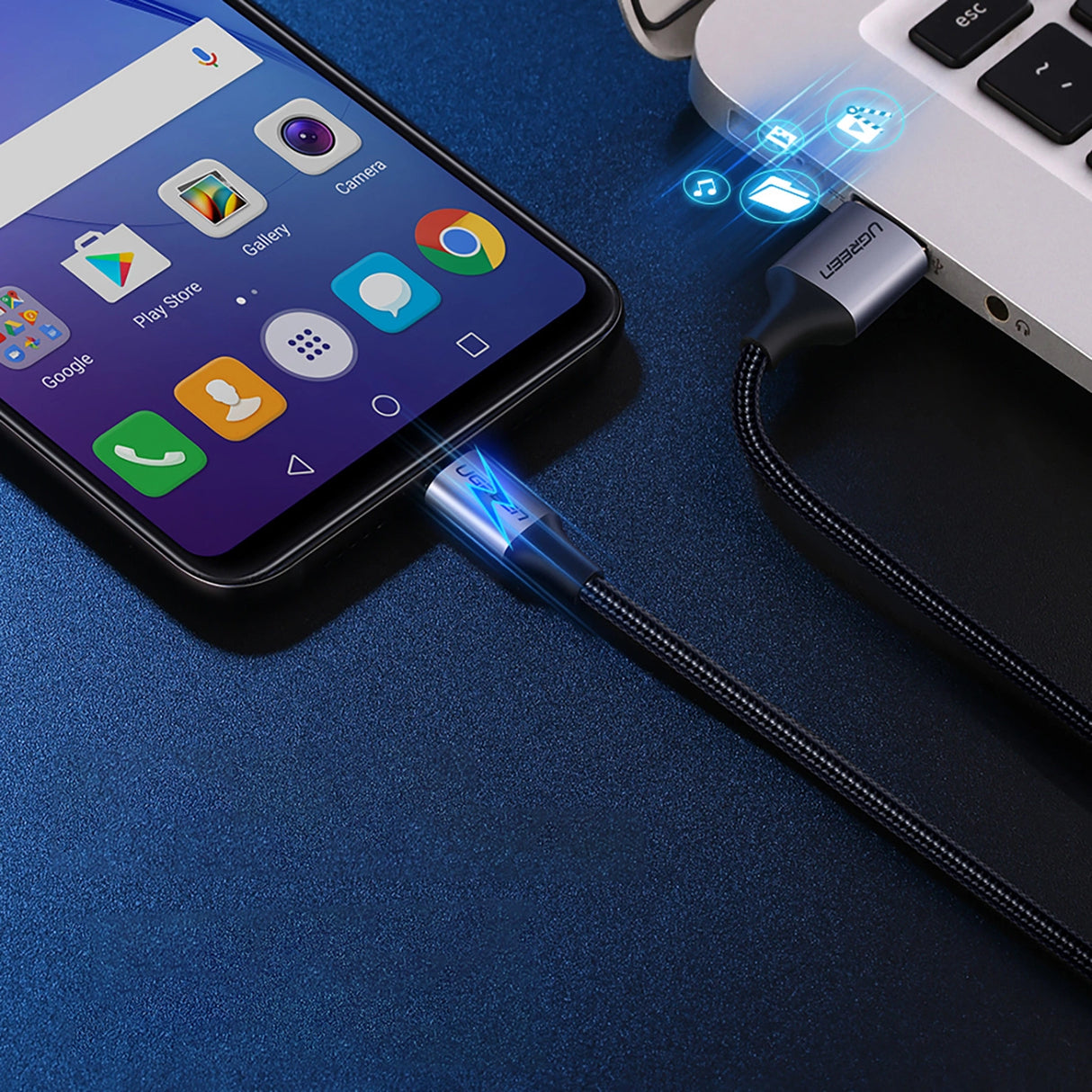 Ugreen US290 60148 USB-A / micro USB 2.4A kabel 2m - grå