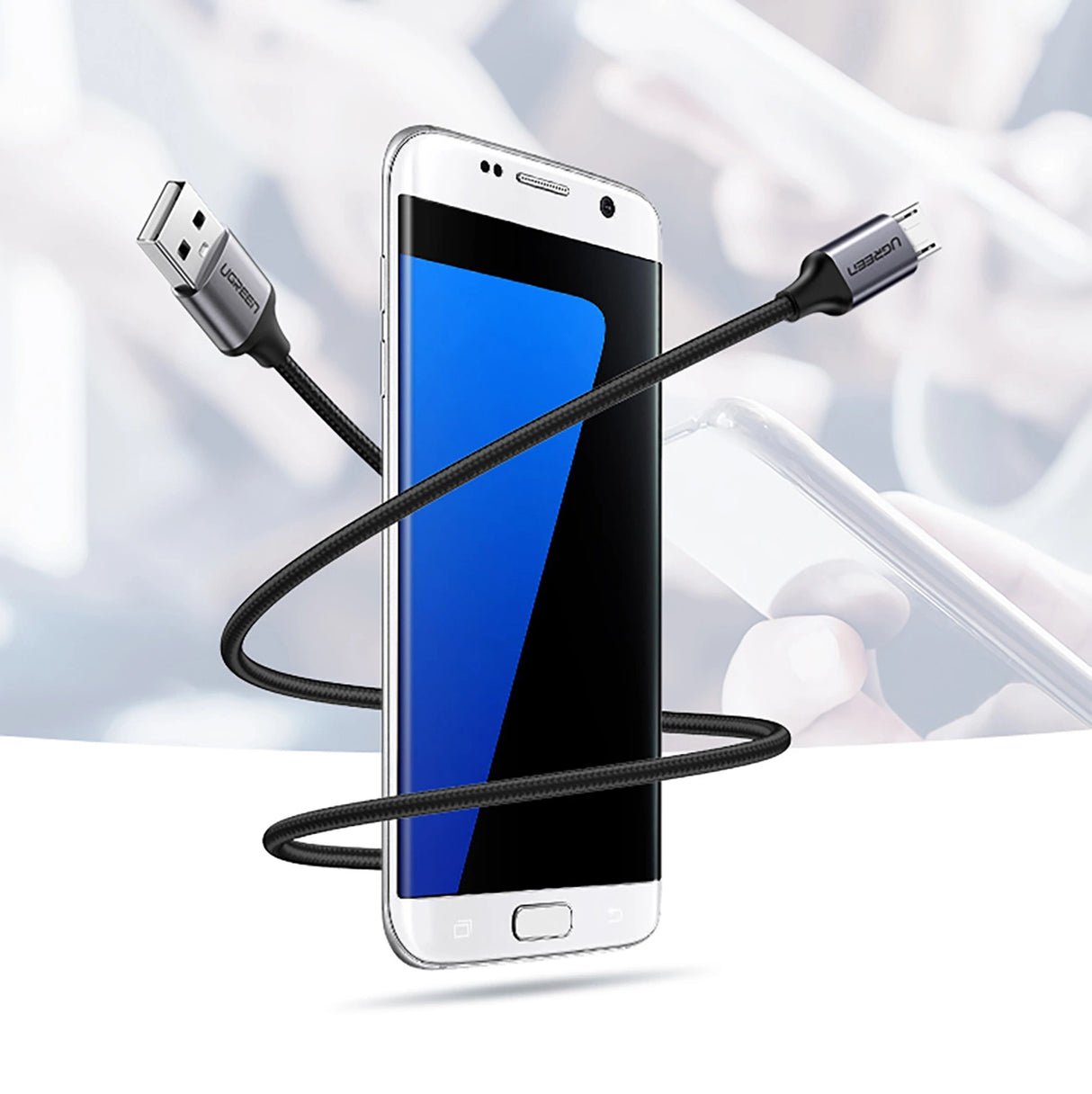 Ugreen US290 60148 USB-A / micro USB 2.4A kabel 2m - grå