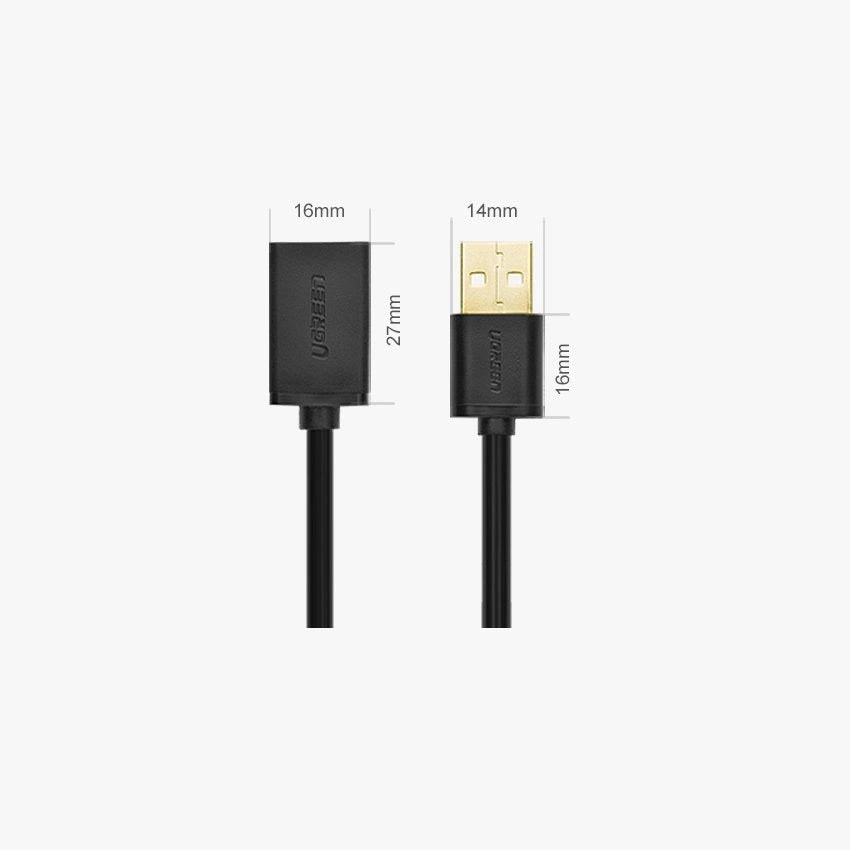 Ugreen kabel adapter USB (kvinde) - USB (mand) 2m sort (10316)