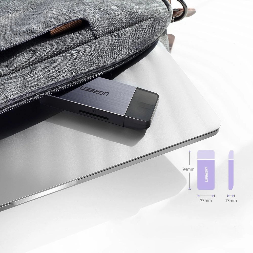Ugreen SD / micro SD / CF / MS kortlæser til USB 3.0 grå (50541)