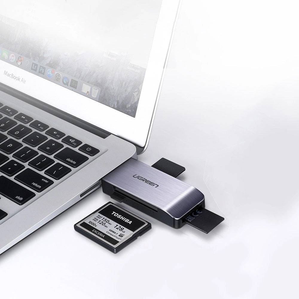 Ugreen SD / micro SD / CF / MS kortlæser til USB 3.0 grå (50541)