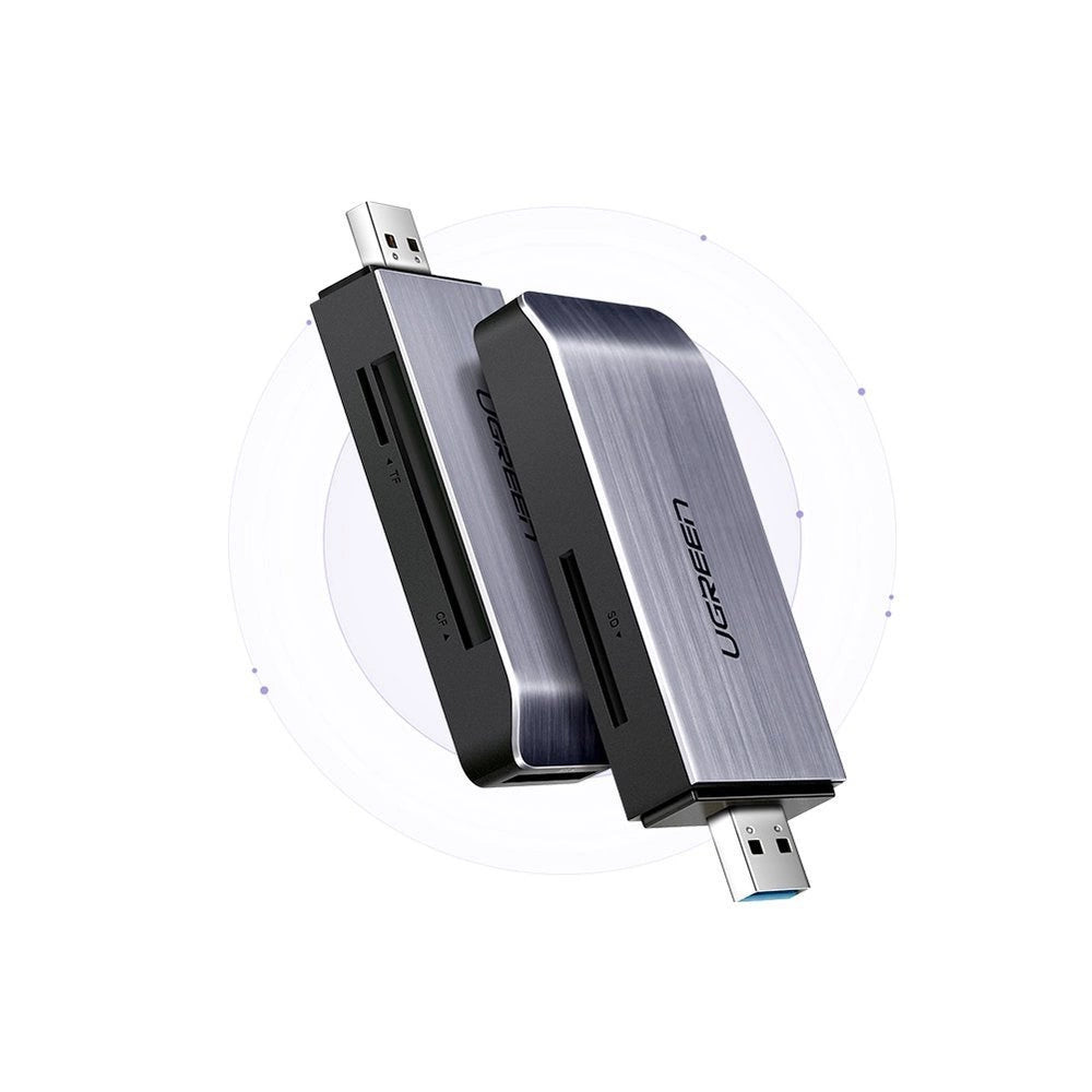 Ugreen SD / micro SD / CF / MS kortlæser til USB 3.0 grå (50541)