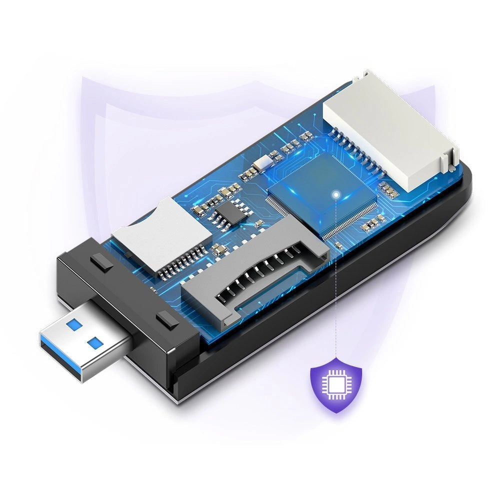 Ugreen SD / micro SD / CF / MS kortlæser til USB 3.0 grå (50541)