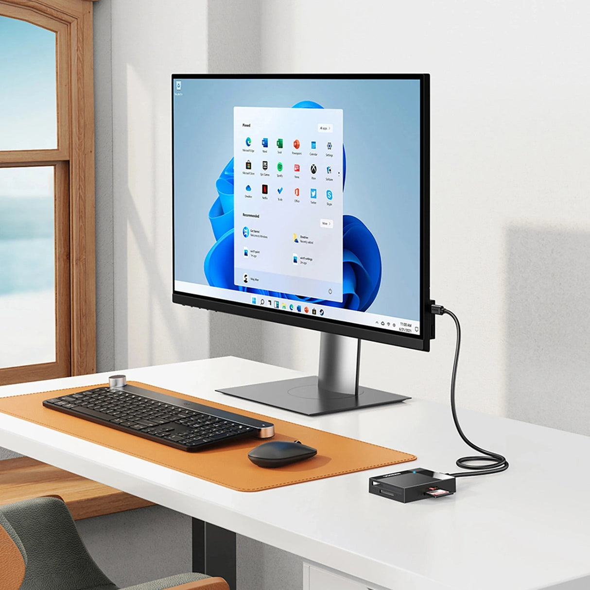 Ugreen CR125 30231 SD / micro SD / CF / MS hukommelseskortlæser med 1m USB 3.0-kabel - sort