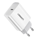 Ugreen USB-oplader Power Delivery 3.0 Hurtig opladning 4.0+ 20W 3A hvid (60450)