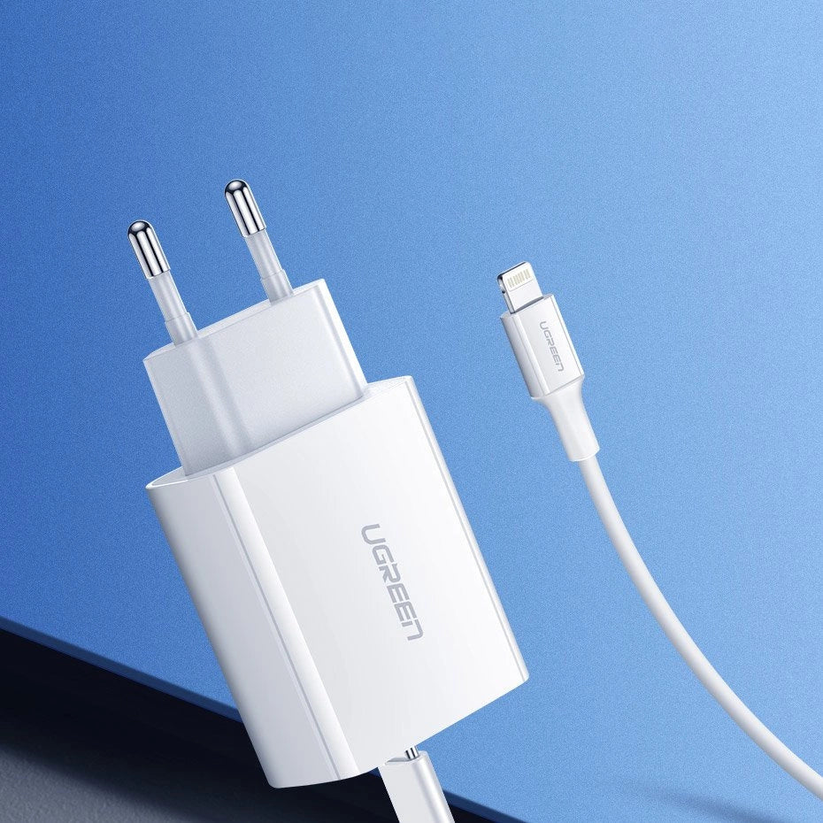 Ugreen USB-oplader Power Delivery 3.0 Hurtig opladning 4.0+ 20W 3A hvid (60450)