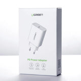 Ugreen USB-oplader Power Delivery 3.0 Hurtig opladning 4.0+ 20W 3A hvid (60450)