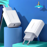 Ugreen USB-oplader Power Delivery 3.0 Hurtig opladning 4.0+ 20W 3A hvid (60450)