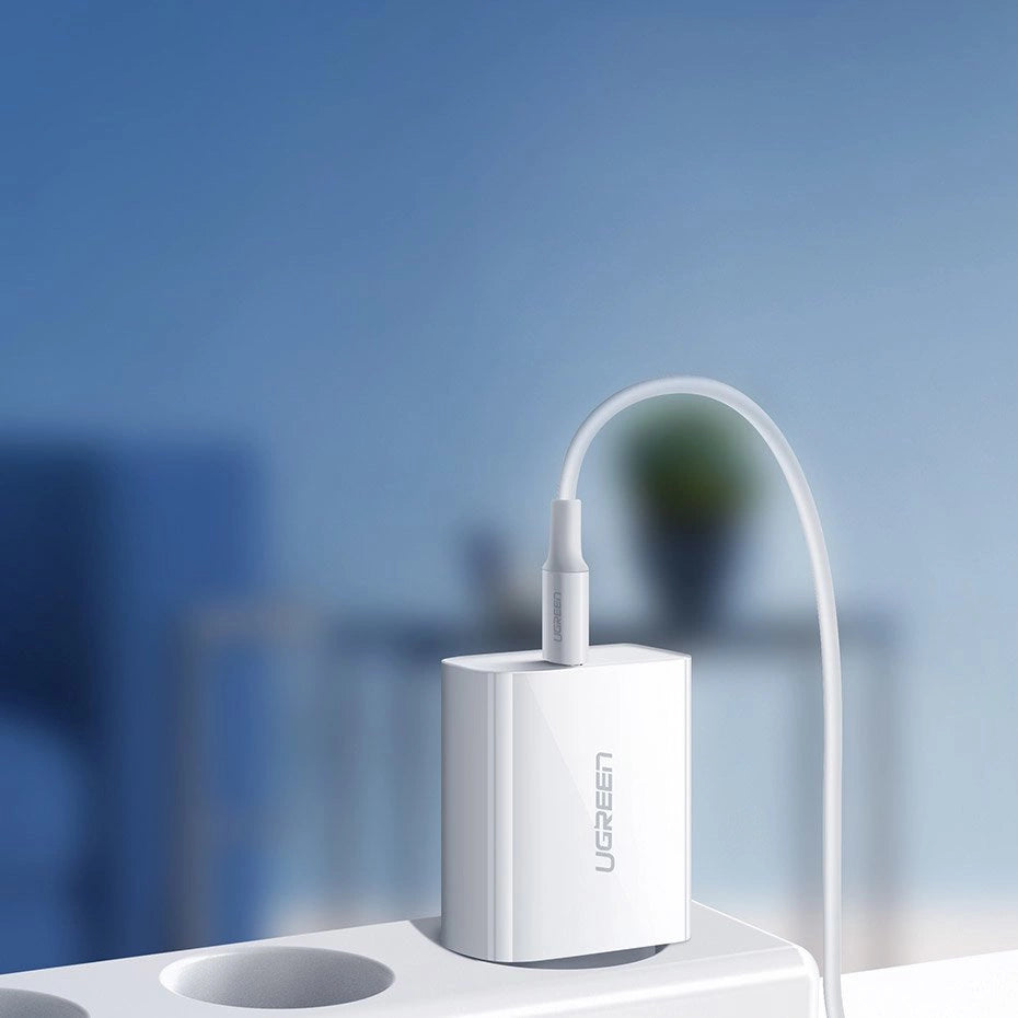 Ugreen USB-oplader Power Delivery 3.0 Hurtig opladning 4.0+ 20W 3A hvid (60450)