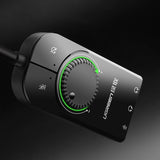 Ugreen eksternt lydkort musik adapter USB - 3,5 mm mini jack med volumen kontrol 15 cm sort (40964)