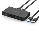 Grøn switch box HUB switch 4x USB 2.0 USB splitter til to computere sort (30767)