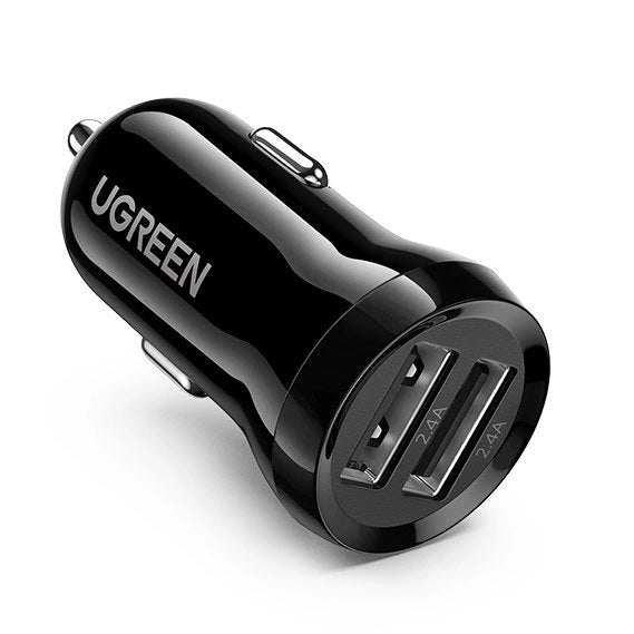 Ugreen biloplader 2x USB 24W 4,8 A (2x 2,4 A) sort (50875)