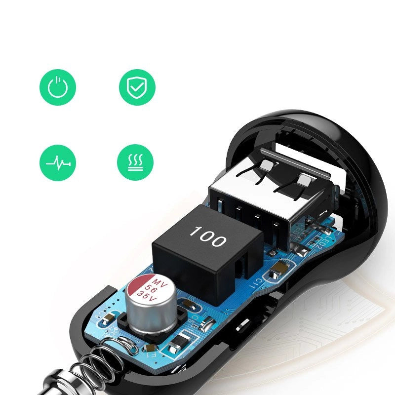 Ugreen biloplader 2x USB 24W 4,8 A (2x 2,4 A) sort (50875)