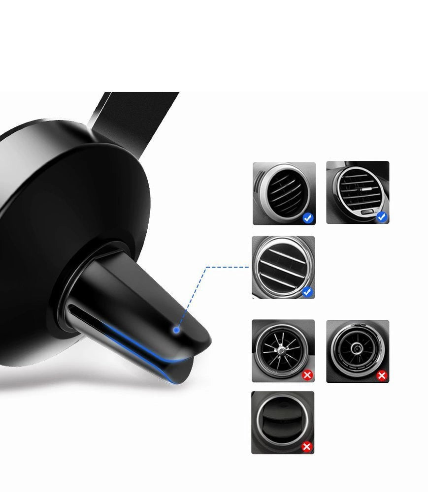 Ugrøn bil tyngdekraft holder for luftforsyning ventilation gitter grå (50564)