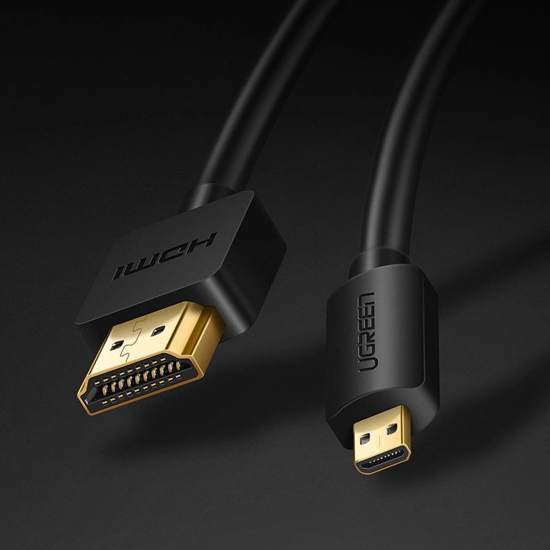 Ugreen kabel HDMI - mikro HDMI kabel 19 pin 2.0v 4K 60Hz 30AWG 1.5m sort (30102)