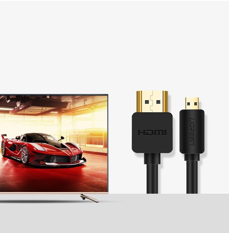 Ugreen kabel HDMI - mikro HDMI kabel 19 pin 2.0v 4K 60Hz 30AWG 1.5m sort (30102)