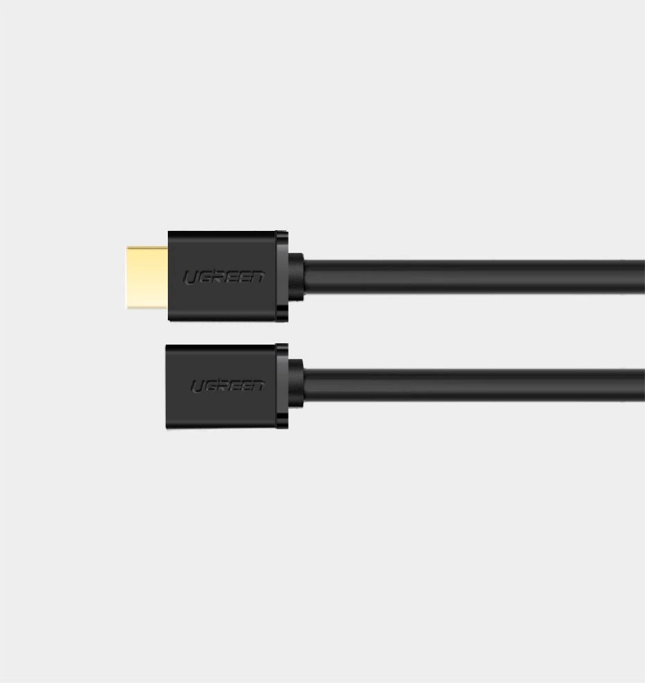 Ugreen HD107 10142 HDMI (mandlig) - HDMI (kvindelig) 4K Kabel 2m - sort