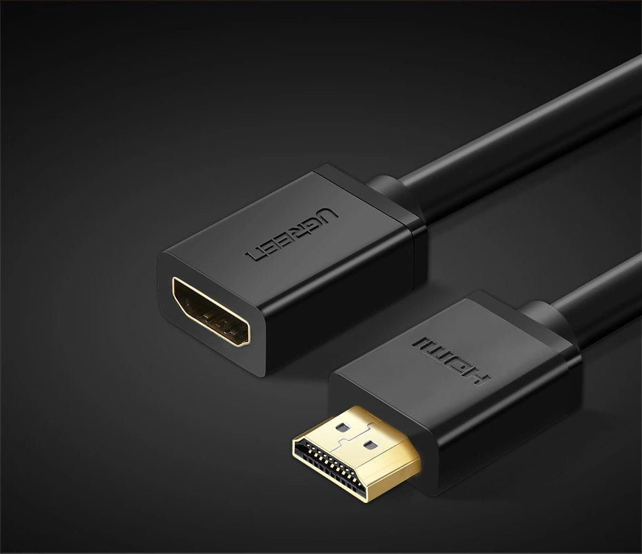 Ugreen HD107 10142 HDMI (mandlig) - HDMI (kvindelig) 4K Kabel 2m - sort