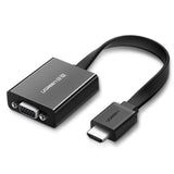 Ugreen adapter HDMI - VGA mikro USB / audio 3,5 mm mini jack sort (40248)