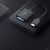 Ugreen adapter HDMI - VGA mikro USB / audio 3,5 mm mini jack sort (40248)