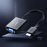 Ugreen adapter HDMI - VGA mikro USB / audio 3,5 mm mini jack sort (40248)