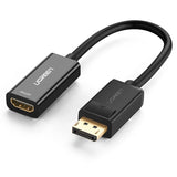 Ugreen Kabel Kabel fra DisplayPort (mandlig) til HDMI (kvindelig) (envejs) 1080P 60Hz 12bit sort (40362)