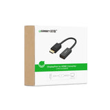 Ugreen Kabel Kabel fra DisplayPort (mandlig) til HDMI (kvindelig) (envejs) 1080P 60Hz 12bit sort (40362)