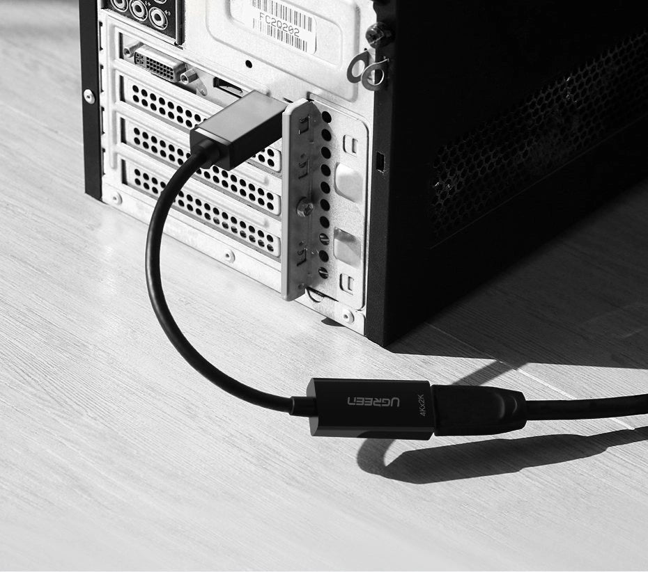 Ugreen Kabel Kabel fra DisplayPort (mandlig) til HDMI (kvindelig) (envejs) 1080P 60Hz 12bit sort (40362)