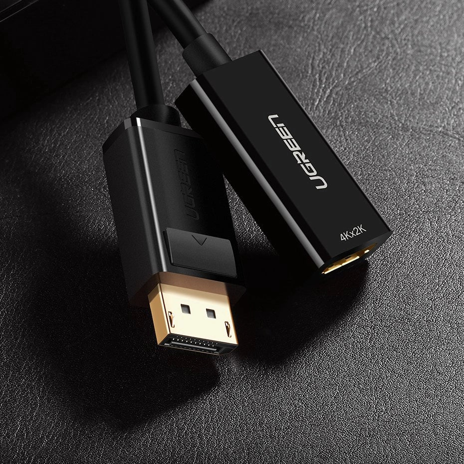 Ugreen Kabel Kabel fra DisplayPort (mandlig) til HDMI (kvindelig) (envejs) 1080P 60Hz 12bit sort (40362)