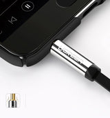 Fladgrøn AUX-lydkabel 3,5 mm mini jack 3m sølv (10728)