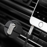 Fladgrøn AUX-lydkabel 3,5 mm mini jack 3m sølv (10728)