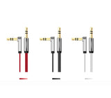 Fladgrøn AUX-lydkabel 3,5 mm mini jack 3m sølv (10728)