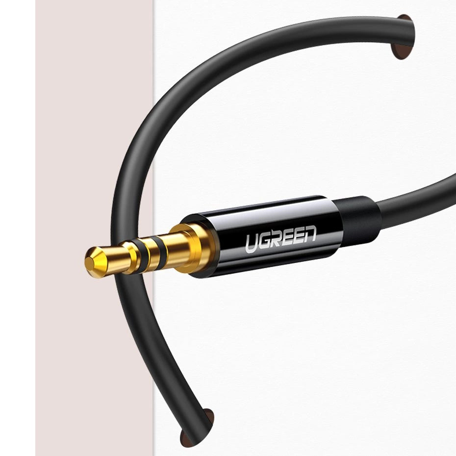 Grøn kabel 3,5 mm hovedtelefon splitter mini jack AUX 25cm sort (20816)