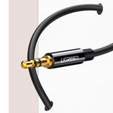 Grøn kabel 3,5 mm hovedtelefon splitter mini jack AUX 25cm sort (20816)