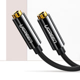Grøn kabel 3,5 mm hovedtelefon splitter mini jack AUX 25cm sort (20816)