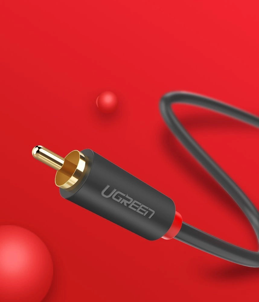 Ugreen AV104 10518 lydkabel 2RCA (mand) / 2RCA (mand) 2m - grå