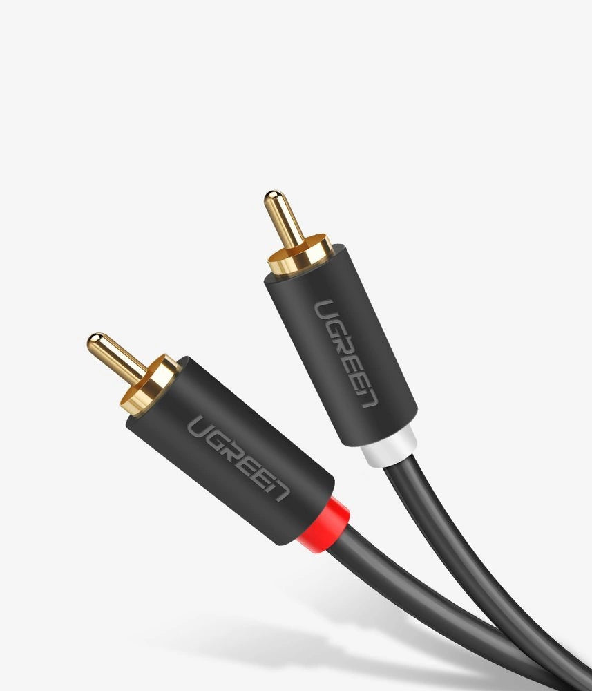 Ugreen AV104 10518 lydkabel 2RCA (mand) / 2RCA (mand) 2m - grå