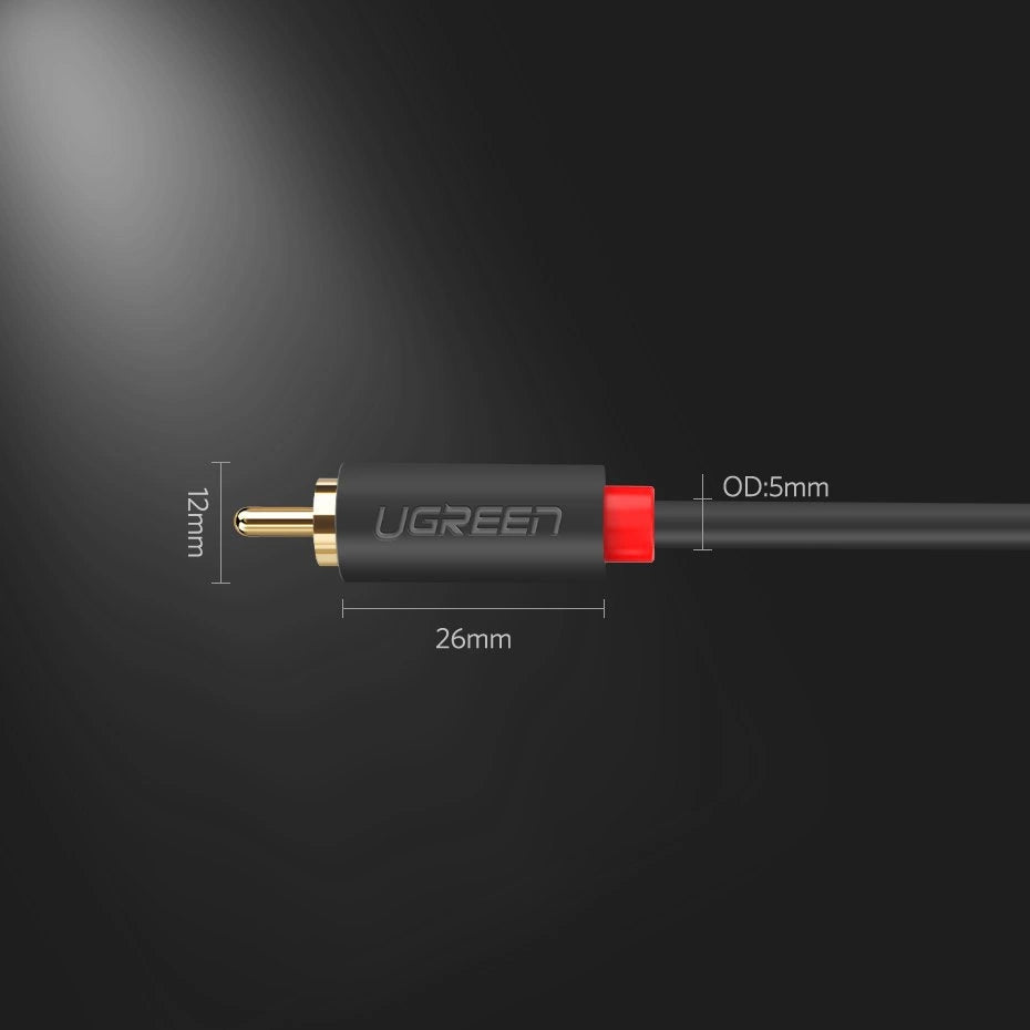 Ugreen AV104 10518 lydkabel 2RCA (mand) / 2RCA (mand) 2m - grå