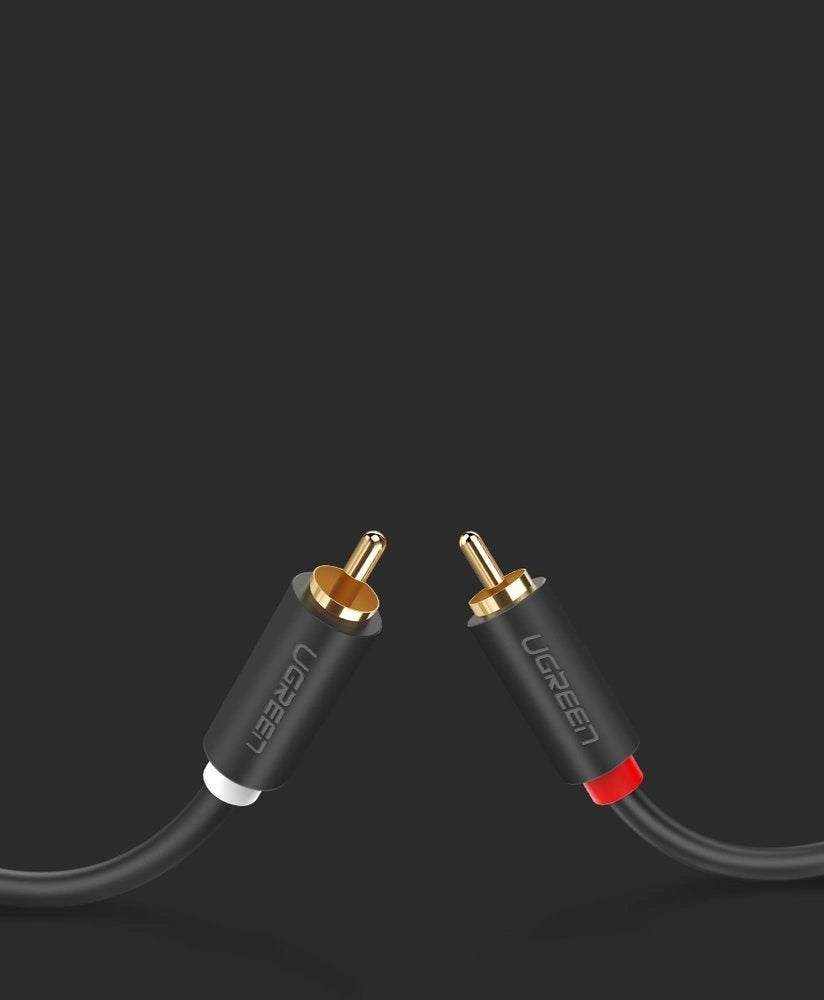 Ugreen AV104 10518 lydkabel 2RCA (mand) / 2RCA (mand) 2m - grå