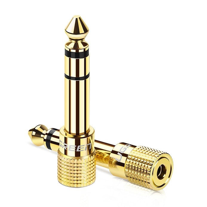 Ugreen adapter 3,5 mm mini jack til 6,3 mm jack adapter guld (20503)
