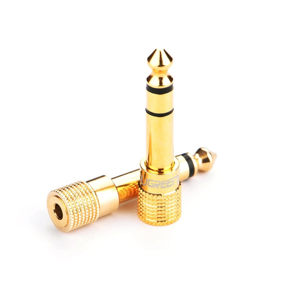 Ugreen adapter 3,5 mm mini jack til 6,3 mm jack adapter guld (20503)