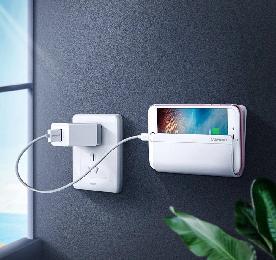 Ugreen wall mount smartphone stand til opladning hvid (30394)