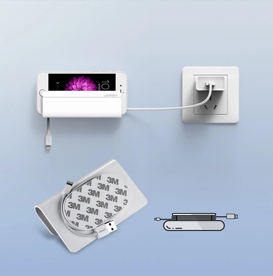 Ugreen wall mount smartphone stand til opladning hvid (30394)