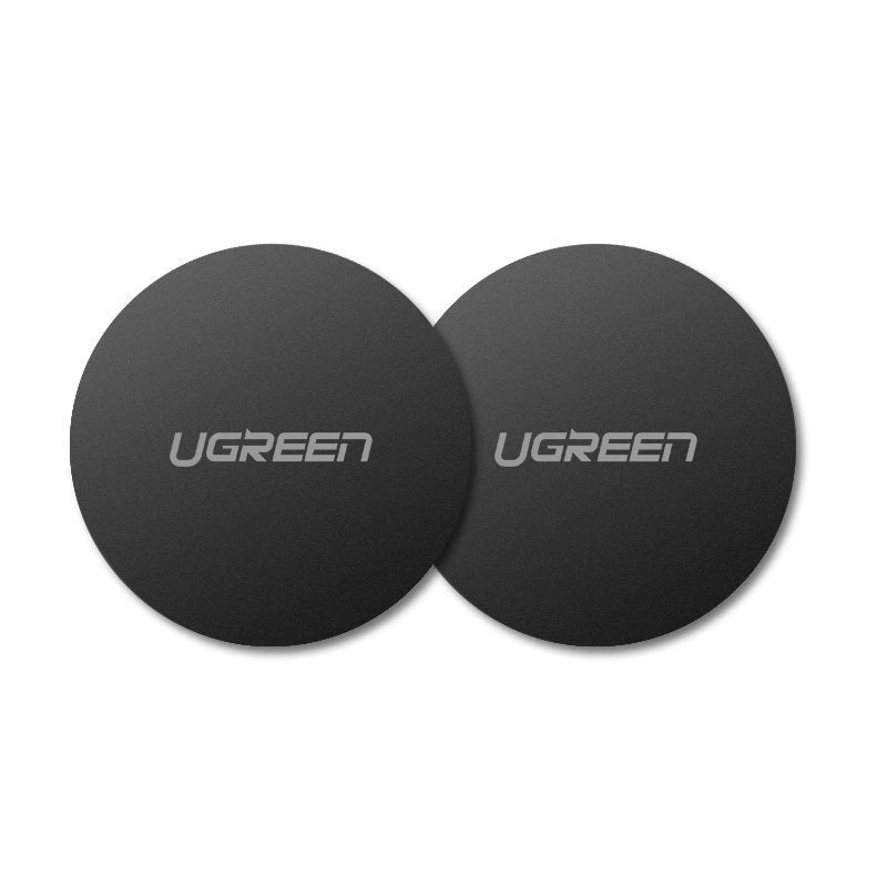 Ugreen LP123 30836 runde metalplader til magnetiske telefonholdere - sort (2 st.)