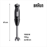 Braun MultiQuick 5 MQ55.254MBK 0,5 L Nedsænkning blender 1000 W Sort, Rustfrit stål