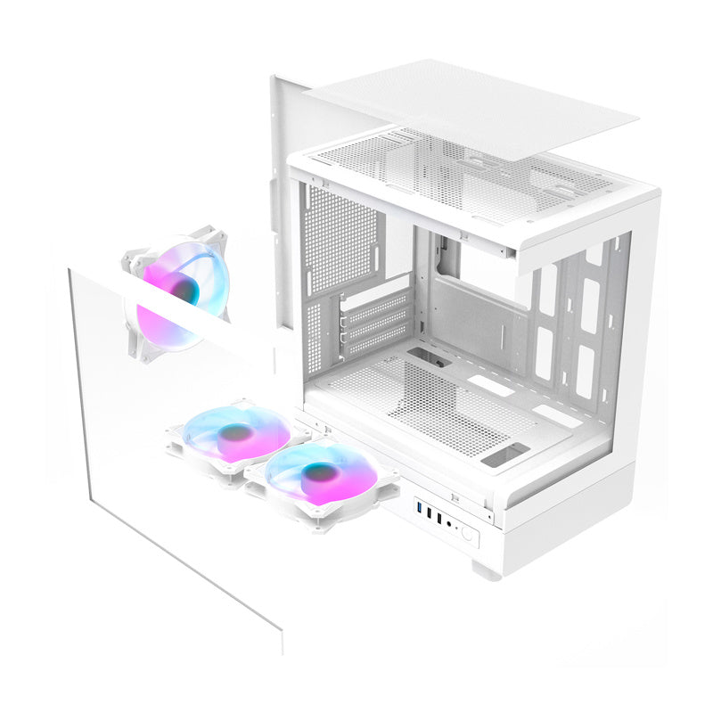 Darkflash DB330M Computer Case + 3 Fans (hvid)